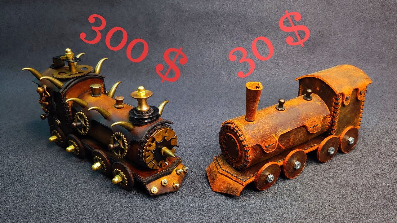 DIY leather locomotive upgrade to steampunk version. ASMR.