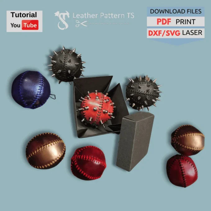 Set Leather Pattern Balloon & Ball Decor – DIY Ornament Templates - Image 3
