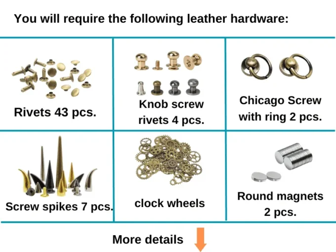 hardware for Leather Airship Pattern Steampunk
