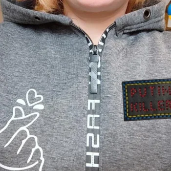 Putin the killer Pattern of leather patches