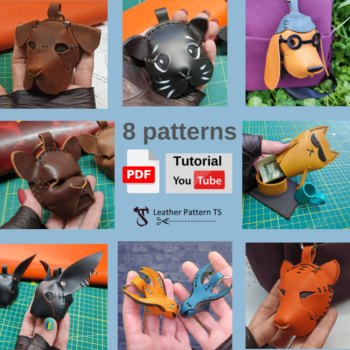 Animal Leather Patterns ( Template) – Leather Keychain & Backpack Charm Designs, PDF