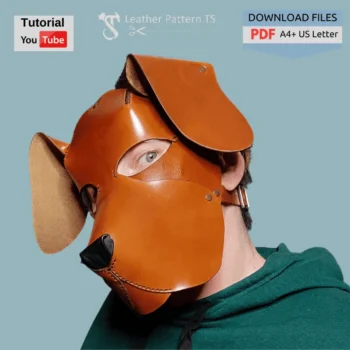 Leather dog mask pattern puppy hood with YouTube tutorial and download files PDF