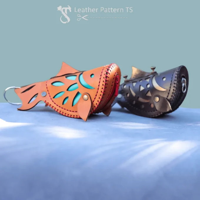 Leather Fish Wallet Pattern | PDF, SVG, DXF + Video