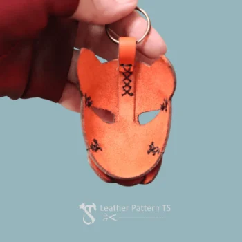 Simple leather tiger keychain pattern easy DIY bag charm with YouTube tutorial and download files PDF SVG DXF
