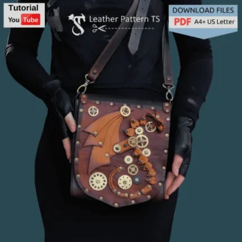 Transformer bag pattern dragon design panel with YouTube tutorial and download files PDF