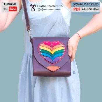 Transformer bag pattern heart design panel with YouTube tutorial and download files PDF