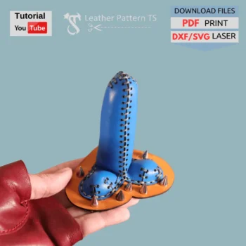 Adult novelty leather toy pattern with YouTube tutorial and download files PDF DXF SVG