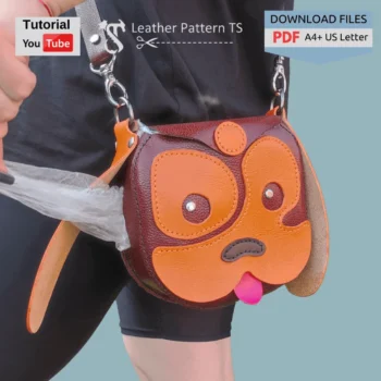 Dog walking leather bag pattern with YouTube tutorial and download files PDF A4 US Letter