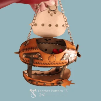 Leather airship PDF SVG DXF open view showing compartments for storage