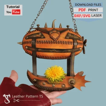 Leather airship pattern steampunk with YouTube tutorial and download files PDF DXF SVG