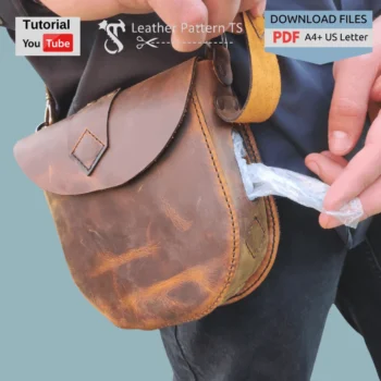 Dog treat bag leather pattern with YouTube tutorial and download files PDF A4 US Letter