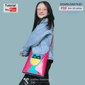 Leather shopper bag pattern with YouTube tutorial and download files PDF A4 US Letter