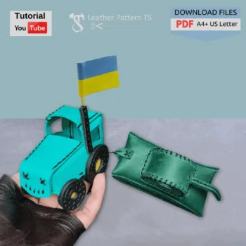 Pattern leather tractor tank with YouTube tutorial and download files PDF A4 US Letter