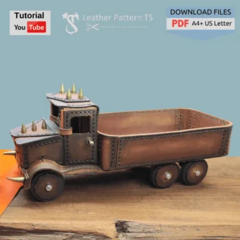 Leather truck pattern with YouTube tutorial and download files PDF A4 US Letter
