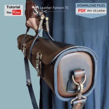 Leather tube bag pattern with YouTube tutorial and download files PDF A4 US Letter